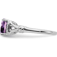 14K White Gold Amethyst and Diamond Ring - 1.97 Carat Amethyst, 0.005 Carat Diamond Total Weight by 0