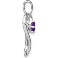 14K White Gold Amethyst Heart Pendant - 0.20 Carat Round Amethyst by Lumare Gioia