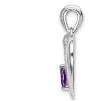 14K White Gold Amethyst Heart Pendant with Diamond Accent - 0.42 Carat Amethyst, 0.01 Carat Diamond by Lumare Gioia