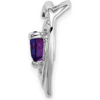 14K White Gold Amethyst Heart Pendant with Diamond Accents - 0.442 Carat Amethyst, 0.005 Carat Total Diamond Weight by Lumare Gioia