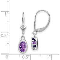 14K White Gold Amethyst Leverback Earrings - 0.75 Carat Total Amethyst Weight by Monteluci Fine Jewelry