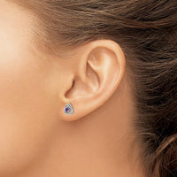 14K White Gold Amethyst Post Earrings - 0.1 Carat Total Amethyst Weight by Oro Pregiato