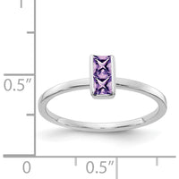 14K White Gold Amethyst Ring with Princess-Cut Amethysts - 0.30 Carat Total Gem Weight by 0