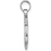 14K White Gold Anchor Pendant with Rhodium Plating - 21.9mm Length by Oro Pregiato