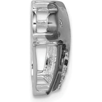 14K White Gold and Black Rhodium Bear Diamond Slide Pendant - 1/10 Carat Total Diamond Weight by Monteluci Fine Jewelry