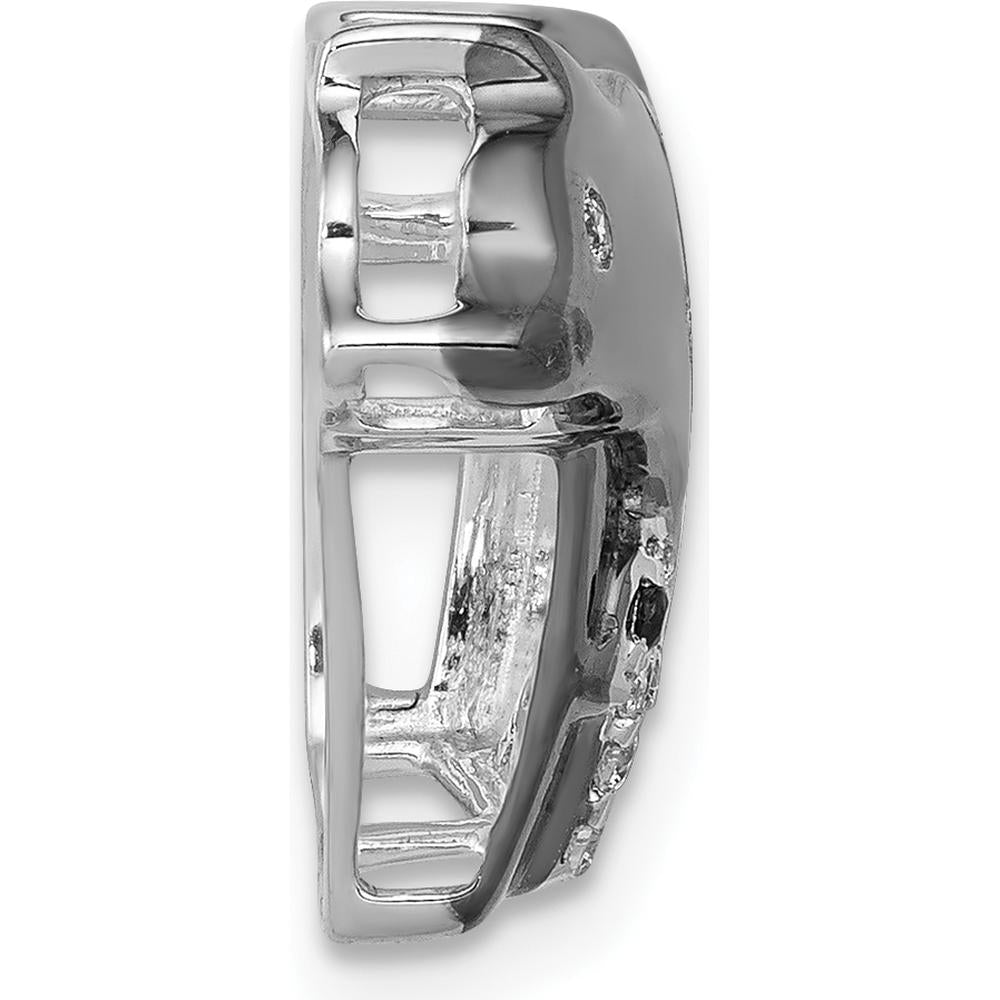 14K White Gold and Black Rhodium Bear Diamond Slide Pendant - 1/10 Carat Total Diamond Weight by Monteluci Fine Jewelry