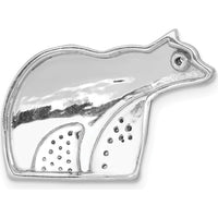 14K White Gold and Black Rhodium Bear Diamond Slide Pendant - 1/10 Carat Total Diamond Weight by Monteluci Fine Jewelry