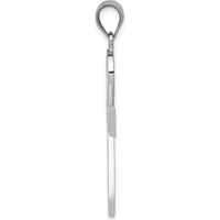 14K White Gold Ankh Cross Pendant with Polished Finish and Rhodium Plating by Oro Pregiato
