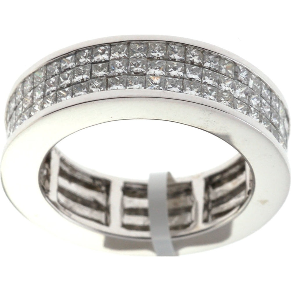 14K White Gold Anniversary Band with Invisible Set Square Cut Diamonds - 3.66 Carat Total Diamond Weight by Auriventus