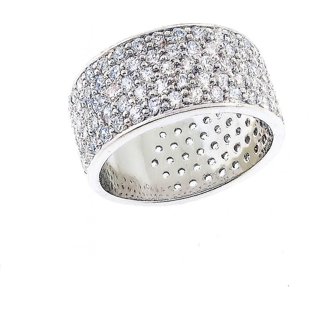 14K White Gold Anniversary Band with Multi-Row Pavé Set Round Diamonds - 3.56 Carat Total Diamond Weight by Auriventus