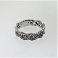 14K White Gold Anniversary Band with Prong Set Round Diamonds - 0.54 Carat Total Diamond Weight by Auriventus