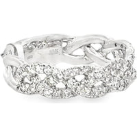 14K White Gold Anniversary Band with Prong Set Round Diamonds - 0.54 Carat Total Diamond Weight by Auriventus
