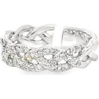 14K White Gold Anniversary Band with Prong Set Round Diamonds - 0.54 Carat Total Diamond Weight by Auriventus