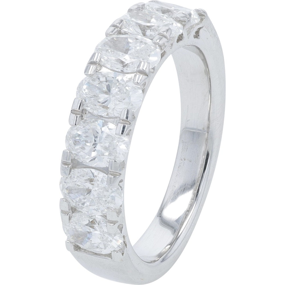 14K White Gold Anniversary Band with Prong-Set Round Lab Grown Diamonds - 2.00 Carat Total Diamond Weight
