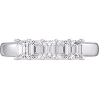 14K White Gold Anniversary Band with Shared-Prong Set Emerald Cut Diamonds - 0.97 Carat Total Diamond Weight by Auriventus