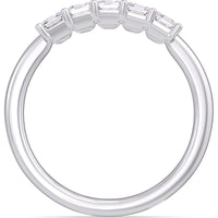 14K White Gold Anniversary Band with Shared-Prong Set Emerald Cut Diamonds - 0.97 Carat Total Diamond Weight by Auriventus
