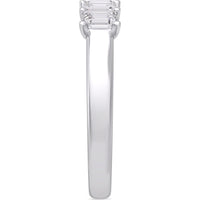 14K White Gold Anniversary Band with Shared-Prong Set Emerald Cut Diamonds - 0.97 Carat Total Diamond Weight by Auriventus