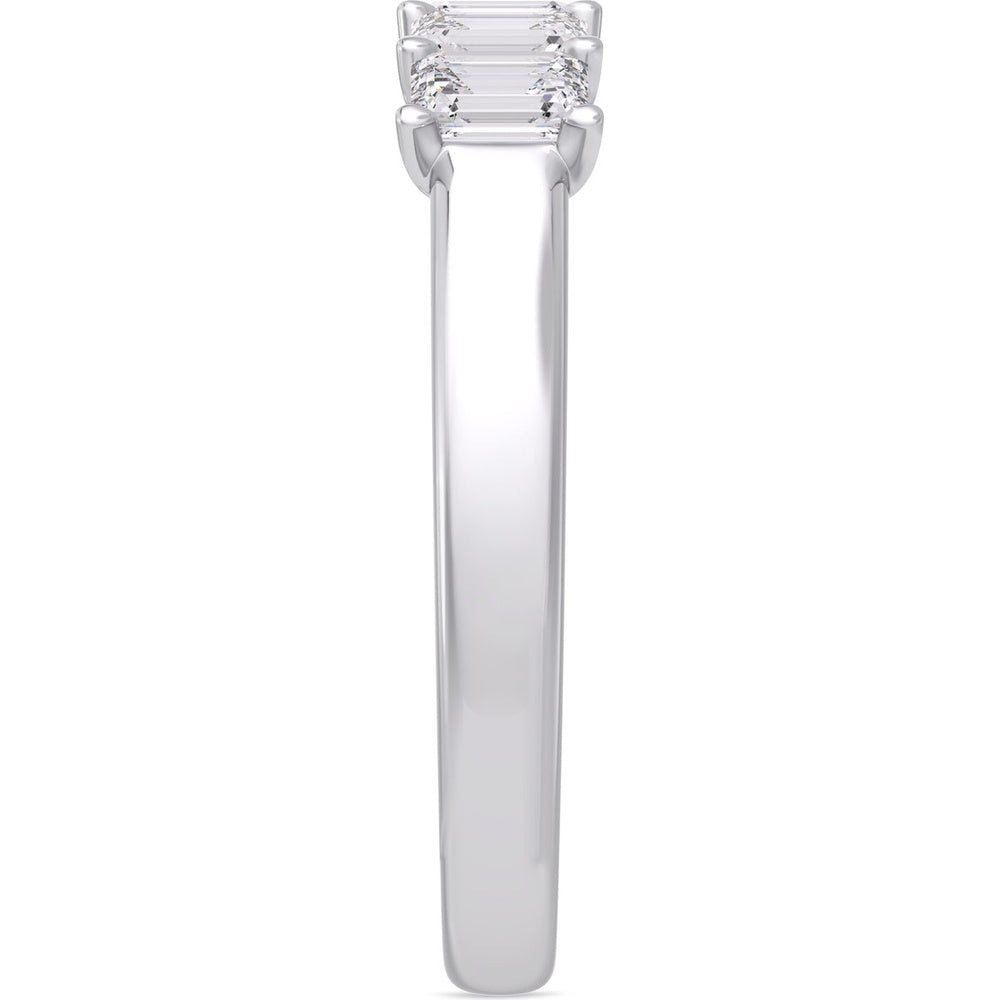 14K White Gold Anniversary Band with Shared-Prong Set Emerald Cut Diamonds - 0.97 Carat Total Diamond Weight by Auriventus