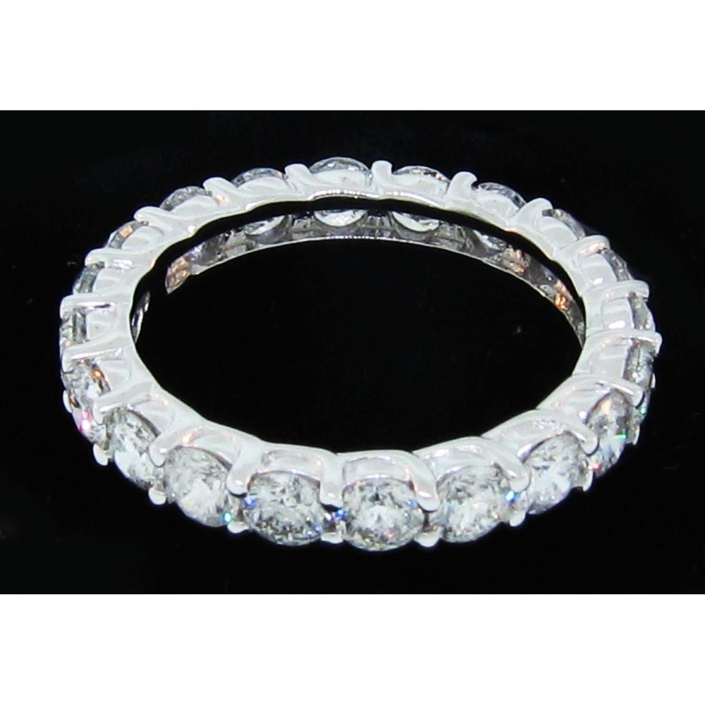 14K White Gold Anniversary Band with Shared Prong Set Round Diamonds - 3.01 Carat Total Diamond Weight by Auriventus