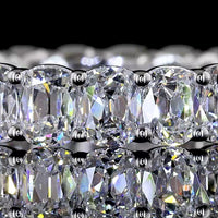 14K White Gold Antique Cushion Cut Lab Diamond Eternity Band - 3.70 Carat Total Weight, 21 Stones, E-F VS Quality - Covaloro Fine Jewelry