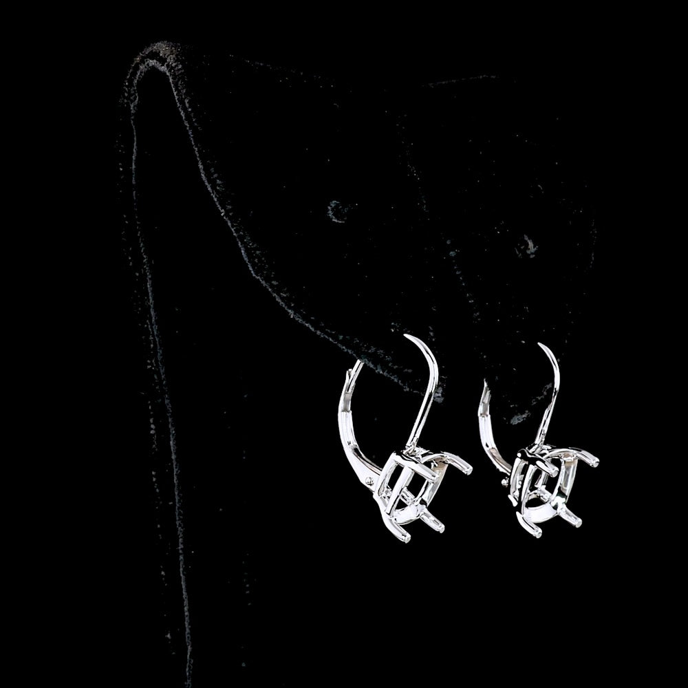 14K White Gold Antique Cushion Cut Lab Diamond Hanging Earrings - 4.10 Carat Total Diamond Weight, E-F Color VS1 Clarity, GIA Certified - Covaloro Fine Jewelry