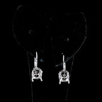 14K White Gold Antique Cushion Cut Lab Diamond Hanging Earrings - 4.10 Carat Total Diamond Weight, E-F Color VS1 Clarity, GIA Certified - Covaloro Fine Jewelry