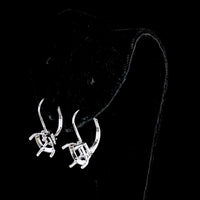 14K White Gold Antique Cushion Cut Lab Diamond Hanging Earrings - 4.10 Carat Total Diamond Weight, E-F Color VS1 Clarity, GIA Certified - Covaloro Fine Jewelry