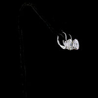 14K White Gold Antique Cushion Cut Lab Diamond Huggie Earrings - 4.16 Carat Total Weight, GIA Certified E-F VS1 - Covaloro Fine Jewelry