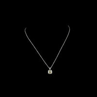 14K White Gold Antique Cushion Cut Lab Diamond Pendant with Accent Diamonds - 1.71 Carat Total Diamond Weight - Covaloro Fine Jewelry