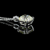 14K White Gold Antique Cushion Cut Lab Diamond Pendant with Accent Diamonds - 1.71 Carat Total Diamond Weight - Covaloro Fine Jewelry
