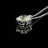 14K White Gold Antique Cushion Cut Lab Diamond Pendant with Accent Diamonds - 1.71 Carat Total Diamond Weight - Covaloro Fine Jewelry