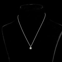 14K White Gold Antique Cushion Cut Lab Diamond Solitaire Pendant - 1.01 Carat Total Diamond Weight - Covaloro Fine Jewelry