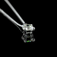 14K White Gold Antique Cushion Cut Lab Diamond Solitaire Pendant - 1.01 Carat Total Diamond Weight - Covaloro Fine Jewelry