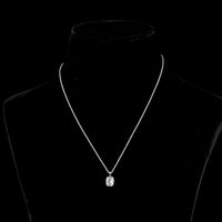14K White Gold Antique Cushion Cut Lab Diamond Solitaire Pendant - 1.90 Carat Total Weight, VVS2 Clarity - Covaloro Fine Jewelry