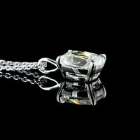 14K White Gold Antique Cushion Cut Lab Diamond Solitaire Pendant - 1.90 Carat Total Weight, VVS2 Clarity - Covaloro Fine Jewelry