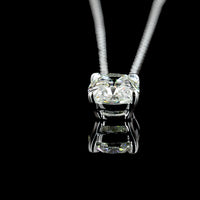 14K White Gold Antique Cushion Cut Lab Diamond Solitaire Pendant - 1.90 Carat Total Weight, VVS2 Clarity - Covaloro Fine Jewelry