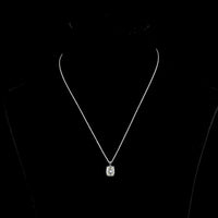 14K White Gold Antique Cushion Cut Lab Diamond Solitaire Pendant - 2.57 Carat Total Diamond Weight, G-H VS1 - Covaloro Fine Jewelry