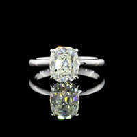 14K White Gold Antique Cushion Cut Lab Diamond Solitaire Ring - 2.02 Carat Total Diamond Weight, IGI Certified VS1 Clarity - Covaloro Fine Jewelry