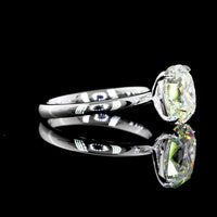 14K White Gold Antique Cushion Cut Solitaire Ring - 2.53 Carat Lab Grown Diamond, I-J Color, VVS2 Clarity, IGI Certified - Covaloro Fine Jewelry