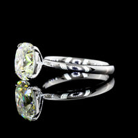 14K White Gold Antique Cushion Cut Solitaire Ring - 2.53 Carat Lab Grown Diamond, I-J Color, VVS2 Clarity, IGI Certified - Covaloro Fine Jewelry
