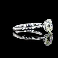 14K White Gold Antique Cushion Cut Solitaire Ring with 1.53 Carat Lab Grown I-J VS1 Diamond - IGI Certified - Covaloro Fine Jewelry