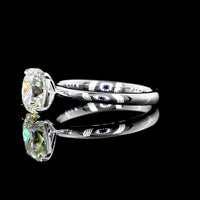 14K White Gold Antique Cushion Cut Solitaire Ring with 1.53 Carat Lab Grown I-J VS1 Diamond - IGI Certified - Covaloro Fine Jewelry