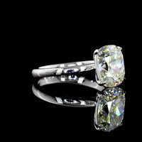 14K White Gold Antique Cushion Cut Solitaire Ring with 3.02 Carat IGI Certified Lab Diamond - J VS1 Quality - Covaloro Fine Jewelry