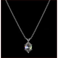 14K White Gold Antique Marquise Cut Solitaire Pendant with East-West Setting - 2.07 Carat Lab Diamond, G-H Color, VS1 Clarity - Covaloro Fine Jewelry