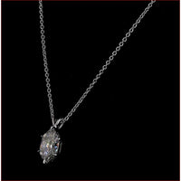 14K White Gold Antique Marquise Cut Solitaire Pendant with East-West Setting - 2.07 Carat Lab Diamond, G-H Color, VS1 Clarity - Covaloro Fine Jewelry