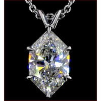 14K White Gold Antique Marquise Cut Solitaire Pendant with East-West Setting - 2.07 Carat Lab Diamond, G-H Color, VS1 Clarity - Covaloro Fine Jewelry