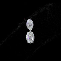 14K White Gold Antique Oval Cut Lab Diamond Drop Earrings - 1.70 Carat Total Weight, E-F VS Clarity, North-South Hanging Design - Covaloro Fine Jewelry