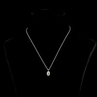14K White Gold Antique Oval Cut Lab Diamond Solitaire Pendant with Prong Setting - 1.83 Carat Total Diamond Weight - Covaloro Fine Jewelry