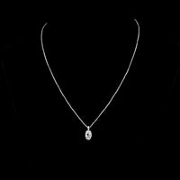 14K White Gold Antique Oval Pendant with 2.01 Carat Lab-Grown E VVS2 Diamond and Brilliant Accents - 2.07 Carat Total Weight - Covaloro Fine Jewelry