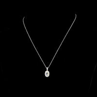 14K White Gold Antique Oval Pendant with 3.00 Carat E VVS2 Lab Diamond and Brilliant Cut Accents - 3.11 Carat Total Weight - Covaloro Fine Jewelry